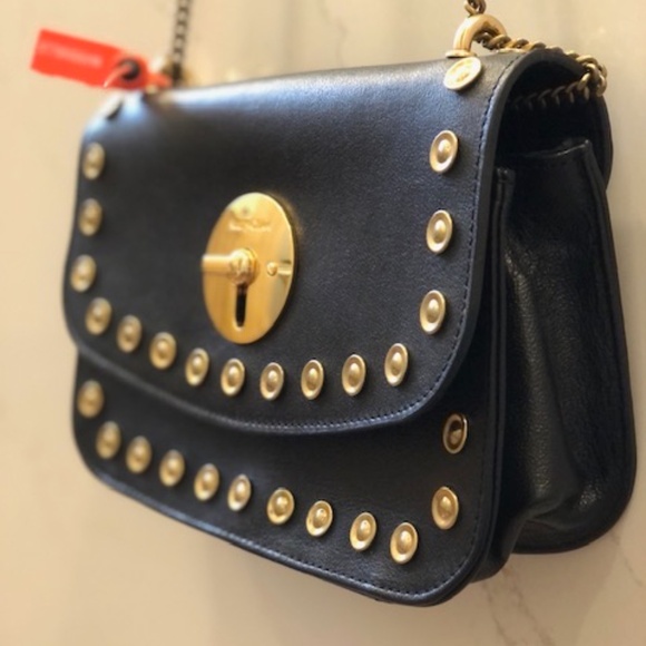Limited Edition IMPECCABLE SeeBy Chloe Lois Black Leather Studded Chain Bag - Picture 2 of 16